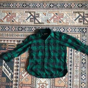 Green flannel shirt || Madewell